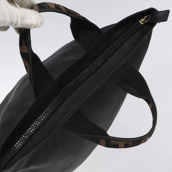 FENDI Hand Bag Nylon Black Gold - Picture 6 of 12